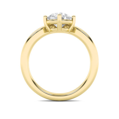 1.5CTW Round Shaped Lab Grown Diamond (G/VS) Chevron Solitaire Engagement Ring in 14K Gold