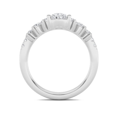 1.5CTW Pear Shaped Lab Grown Diamond (F/VS) Fancy Contour Ring in 14K Gold