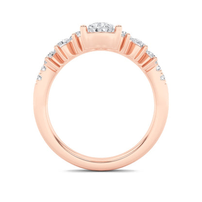 1.5CTW Pear Shaped Lab Grown Diamond (F/VS) Fancy Contour Ring in 14K Gold
