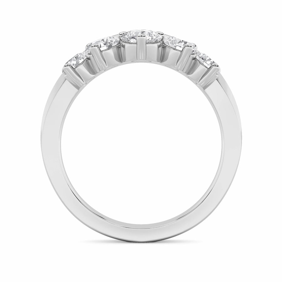 1CTW Round Shaped Lab Grown Diamond (F/VS) Fancy Contour Ring in 14K Gold
