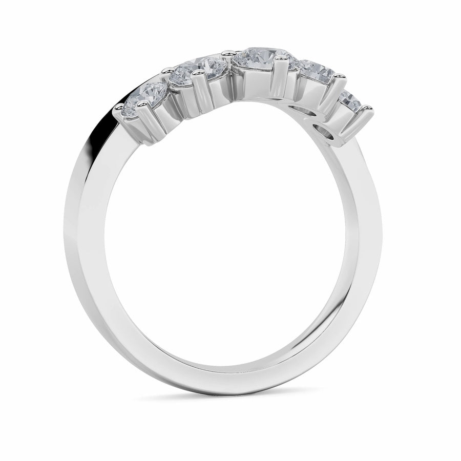 1CTW Round Shaped Lab Grown Diamond (F/VS) Fancy Contour Ring in 14K Gold