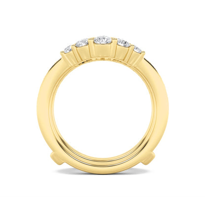 1CTW Round Shaped Lab Grown Diamond (F/VS) Insert Jacket Ring in 14K Gold