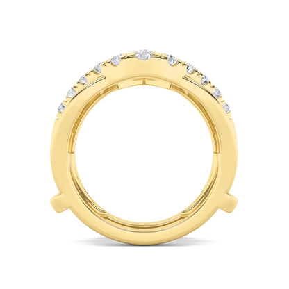 1CTW Round Shaped Lab Grown Diamond (F/VS) Insert Jacket Ring in 14K Gold