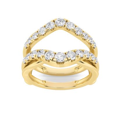 3CTW Round Shaped Lab Grown Diamond (F/VS) Insert Jacket Ring in 14K Gold