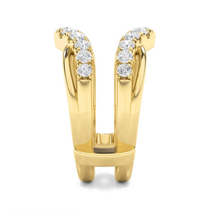 3CTW Round Shaped Lab Grown Diamond (F/VS) Insert Jacket Ring in 14K Gold