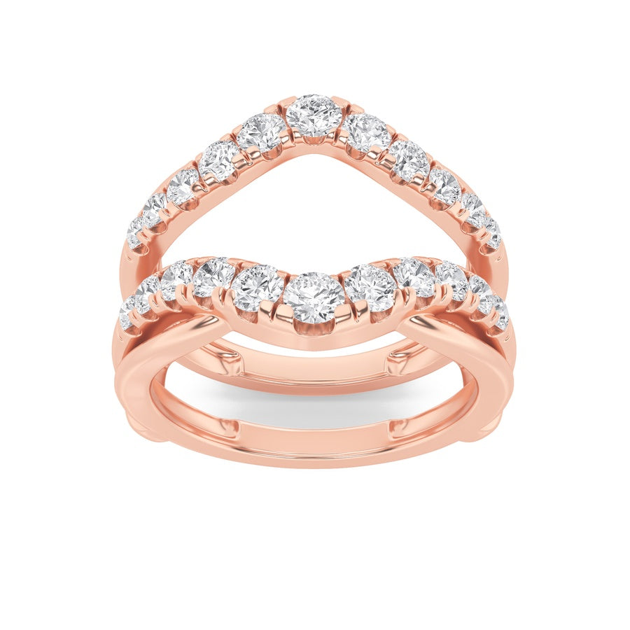 3CTW Round Shaped Lab Grown Diamond (F/VS) Insert Jacket Ring in 14K Gold