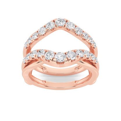 3CTW Round Shaped Lab Grown Diamond (F/VS) Insert Jacket Ring in 14K Gold