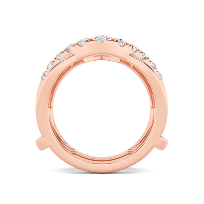 3CTW Round Shaped Lab Grown Diamond (F/VS) Insert Jacket Ring in 14K Gold