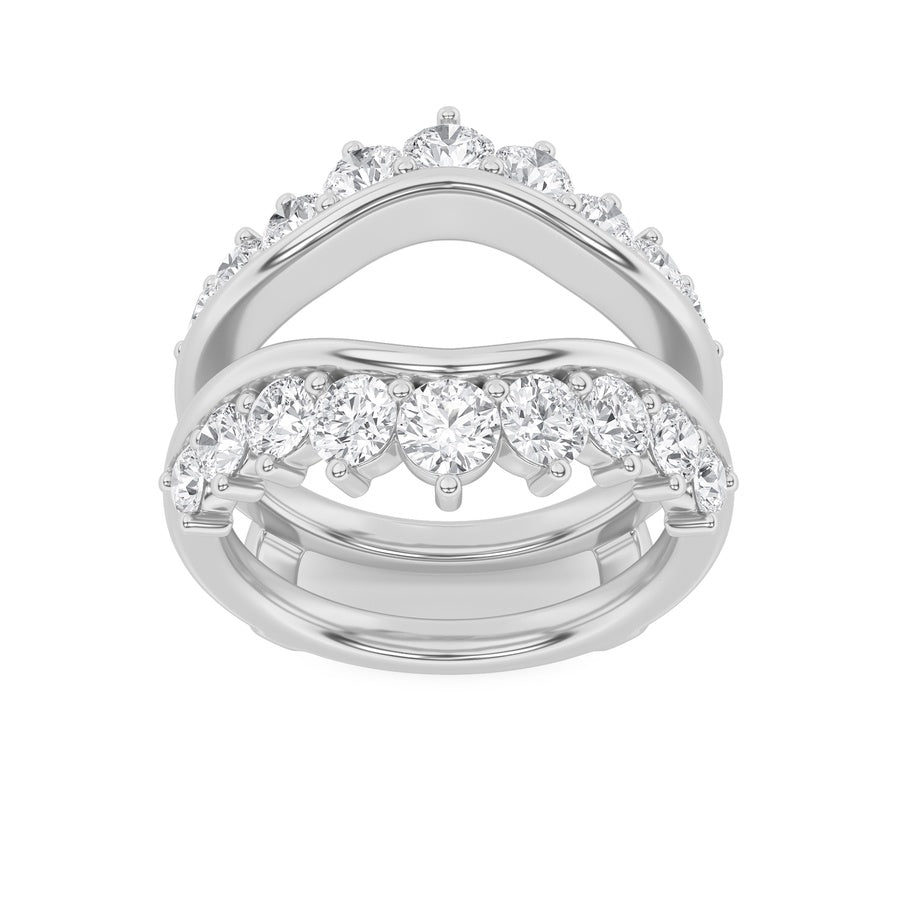 2CTW Round Shaped Lab Grown Diamond (F/VS) Insert Jacket Ring in 14K Gold
