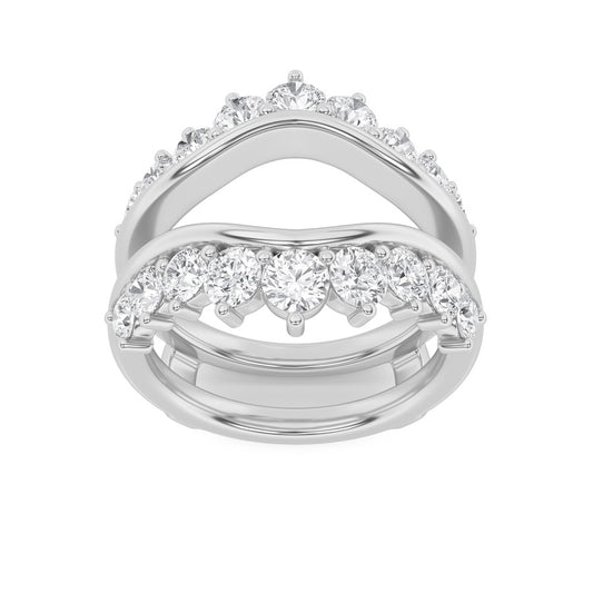 2CTW Round Shaped Lab Grown Diamond (F/VS) Insert Jacket Ring in 14K Gold