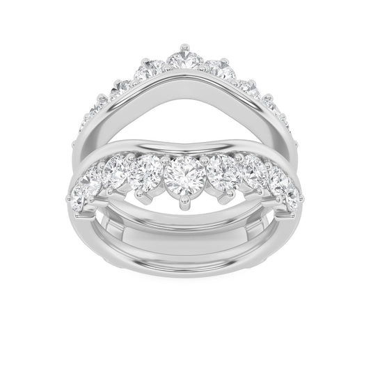 2CTW Round Shaped Lab Grown Diamond (F/VS) Insert Jacket Ring in 14K Gold