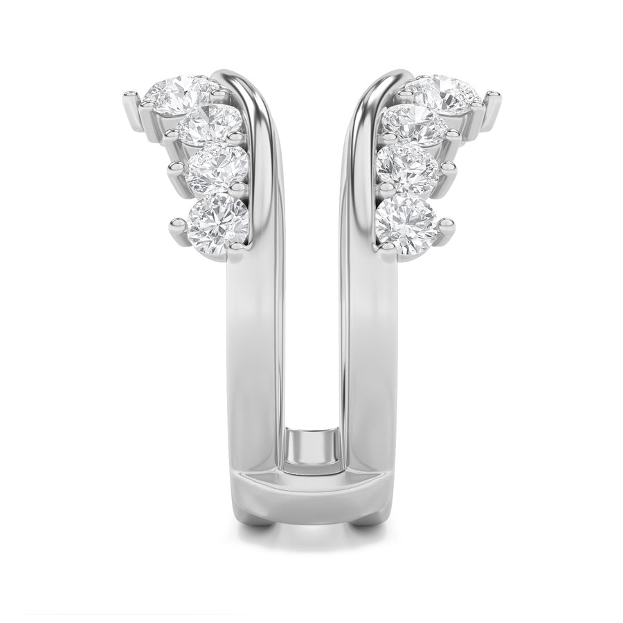 2CTW Round Shaped Lab Grown Diamond (F/VS) Insert Jacket Ring in 14K Gold