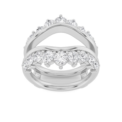 2CTW Round Shaped Lab Grown Diamond (F/VS) Insert Jacket Ring in 14K Gold