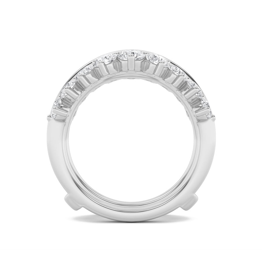 2CTW Round Shaped Lab Grown Diamond (F/VS) Insert Jacket Ring in 14K Gold