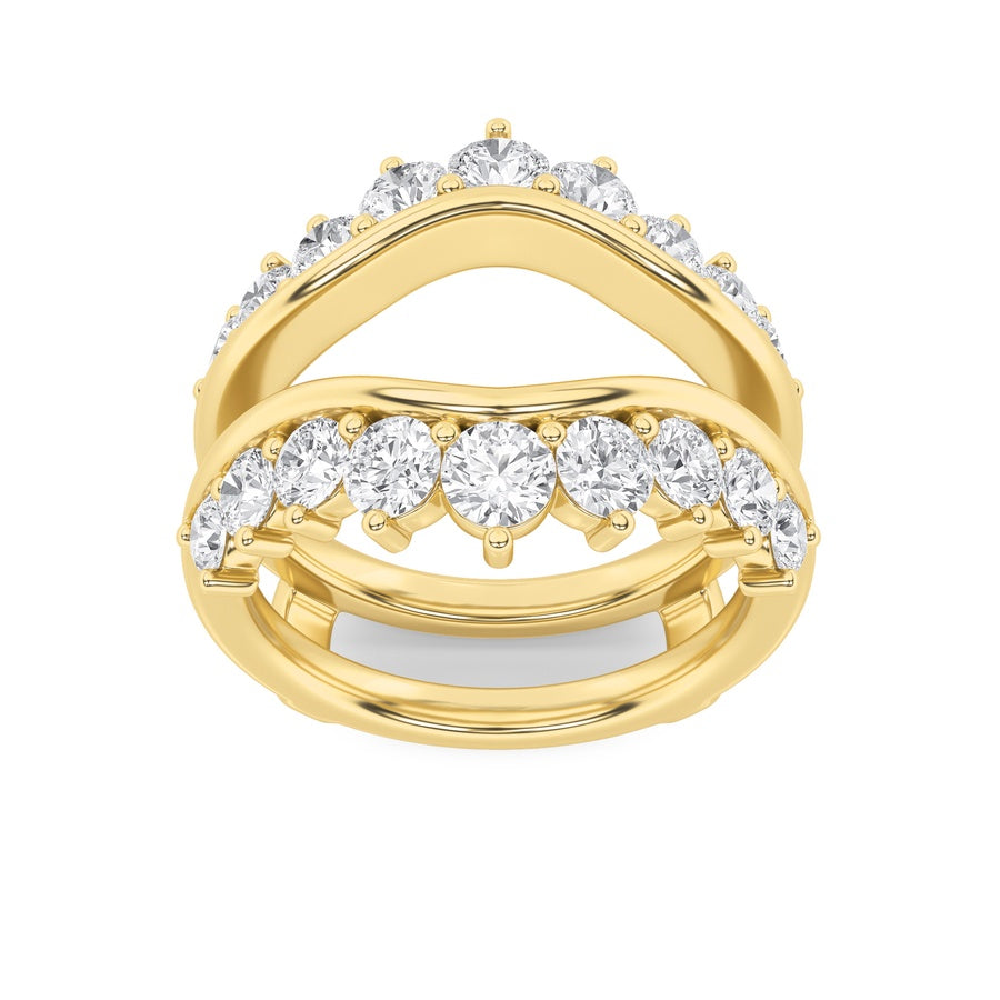 2CTW Round Shaped Lab Grown Diamond (F/VS) Insert Jacket Ring in 14K Gold