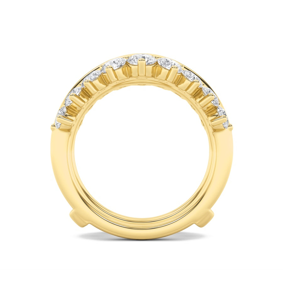 2CTW Round Shaped Lab Grown Diamond (F/VS) Insert Jacket Ring in 14K Gold