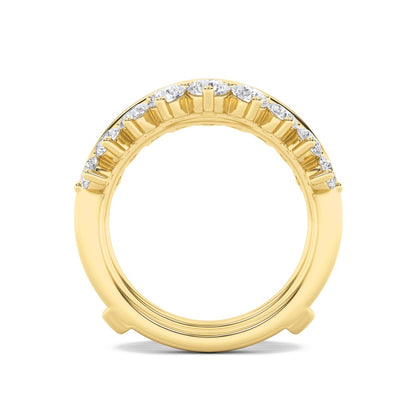 2CTW Round Shaped Lab Grown Diamond (F/VS) Insert Jacket Ring in 14K Gold