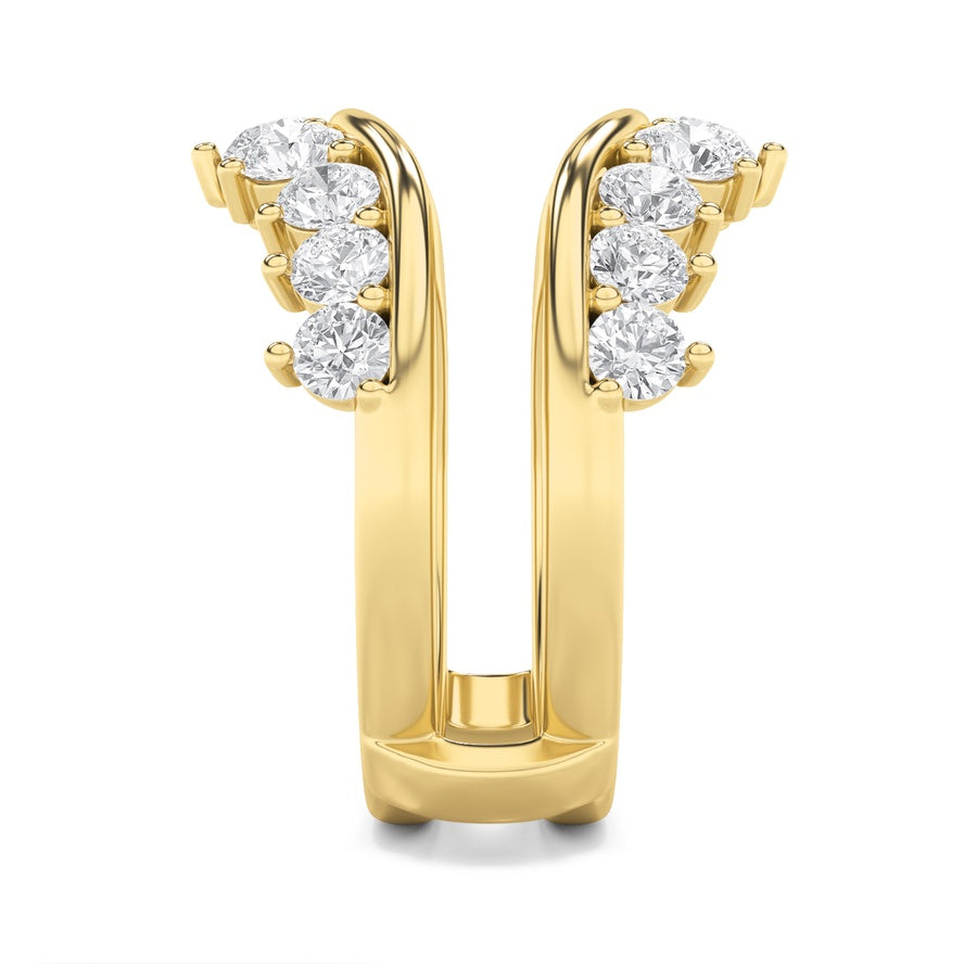 2CTW Round Shaped Lab Grown Diamond (F/VS) Insert Jacket Ring in 14K Gold