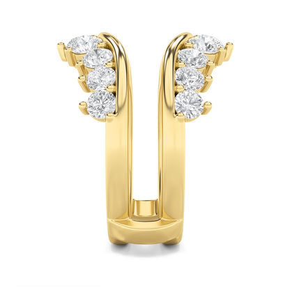 2CTW Round Shaped Lab Grown Diamond (F/VS) Insert Jacket Ring in 14K Gold