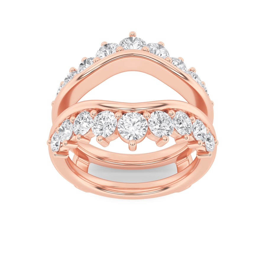 2CTW Round Shaped Lab Grown Diamond (F/VS) Insert Jacket Ring in 14K Gold
