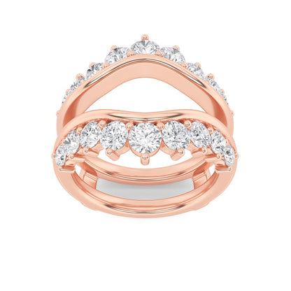 2CTW Round Shaped Lab Grown Diamond (F/VS) Insert Jacket Ring in 14K Gold