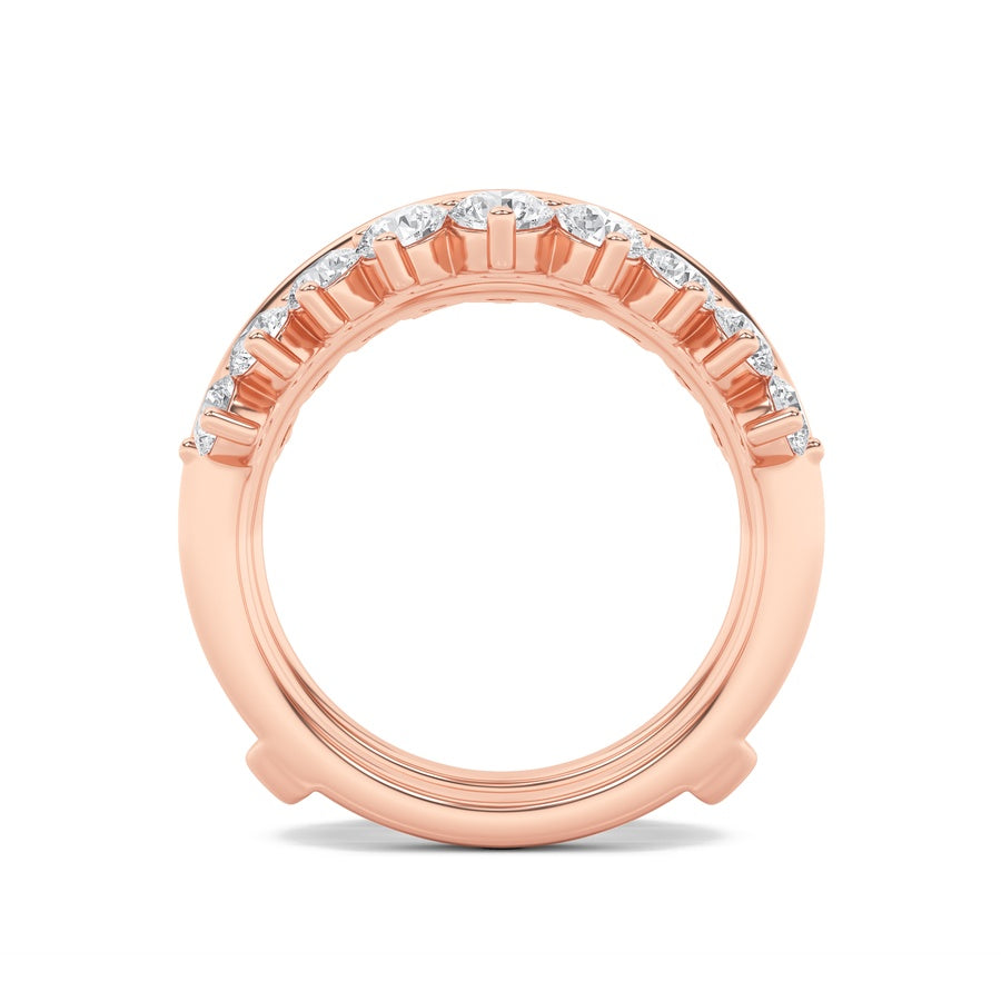 2CTW Round Shaped Lab Grown Diamond (F/VS) Insert Jacket Ring in 14K Gold