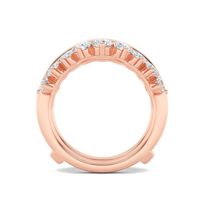 2CTW Round Shaped Lab Grown Diamond (F/VS) Insert Jacket Ring in 14K Gold