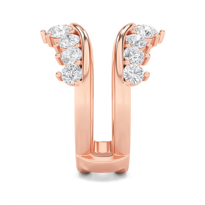 2CTW Round Shaped Lab Grown Diamond (F/VS) Insert Jacket Ring in 14K Gold