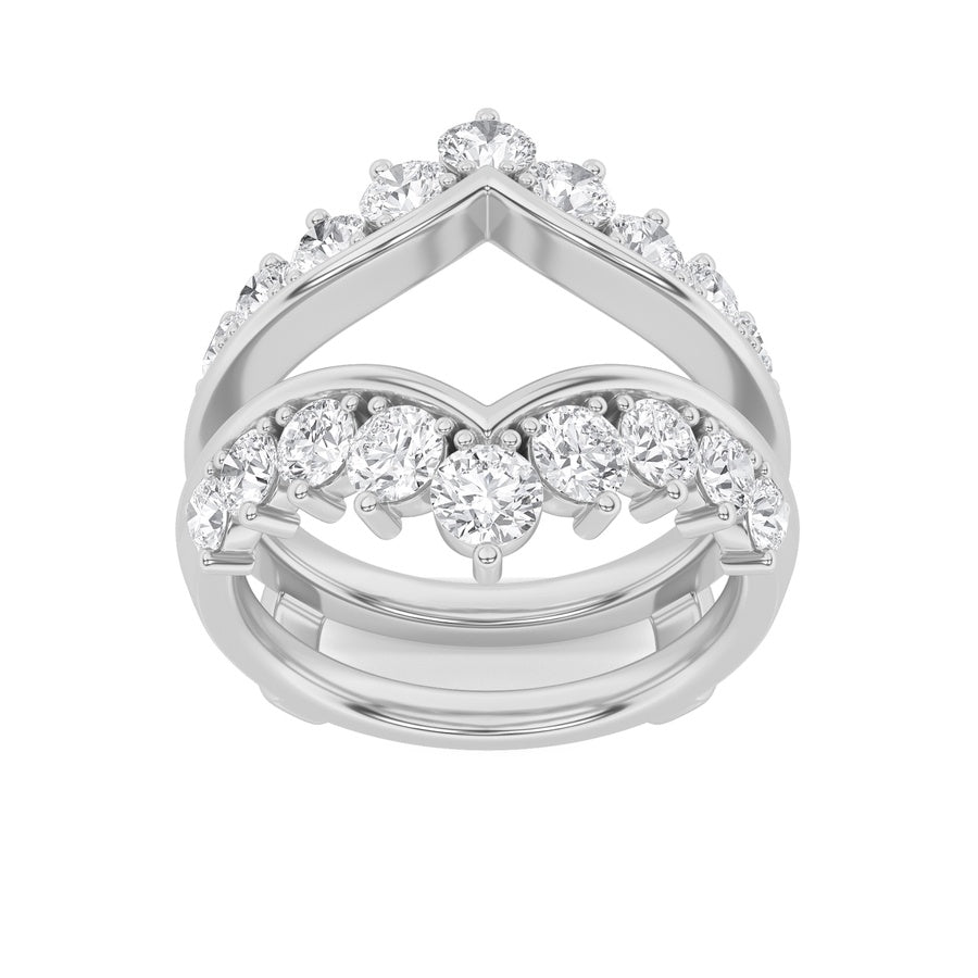 2CTW Round Shaped Lab Grown Diamond (F/VS) Insert Jacket Ring in 14K Gold