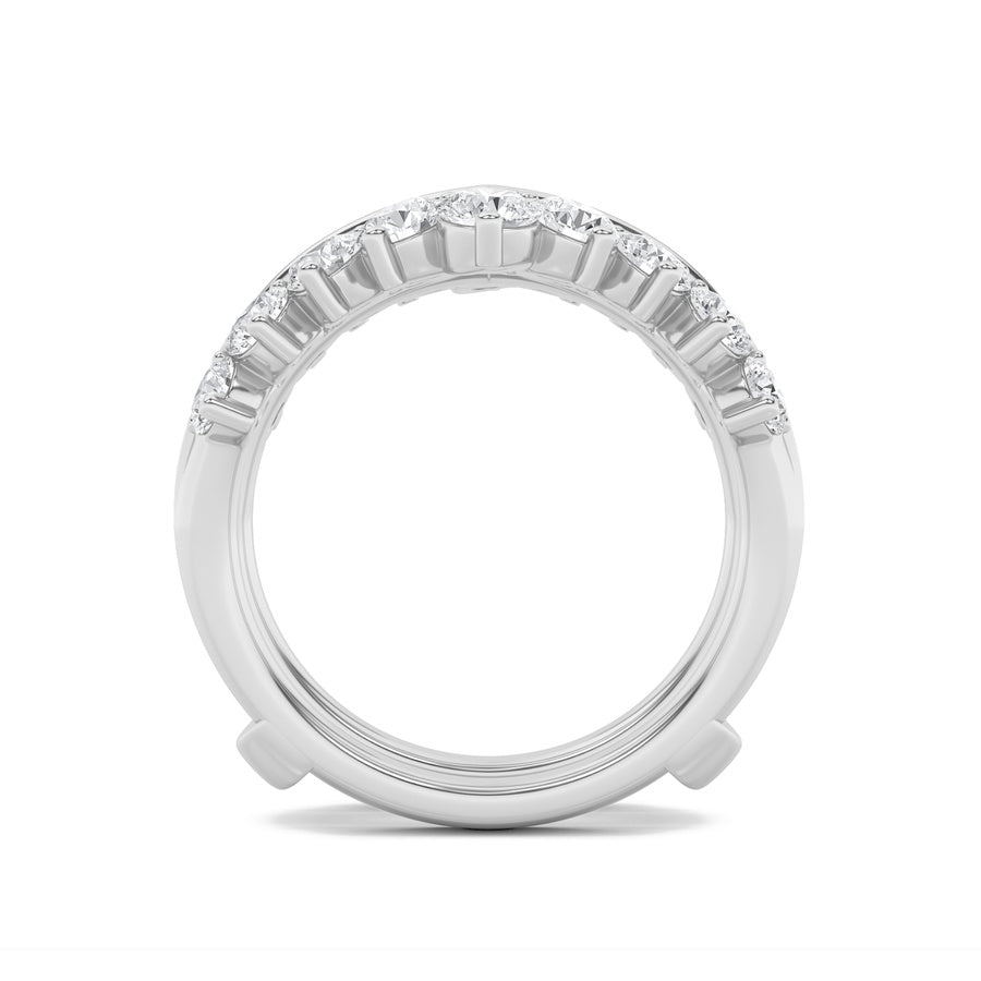 2CTW Round Shaped Lab Grown Diamond (F/VS) Insert Jacket Ring in 14K Gold