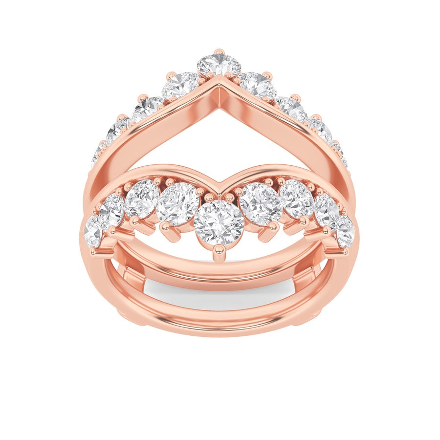 2CTW Round Shaped Lab Grown Diamond (F/VS) Insert Jacket Ring in 14K Gold