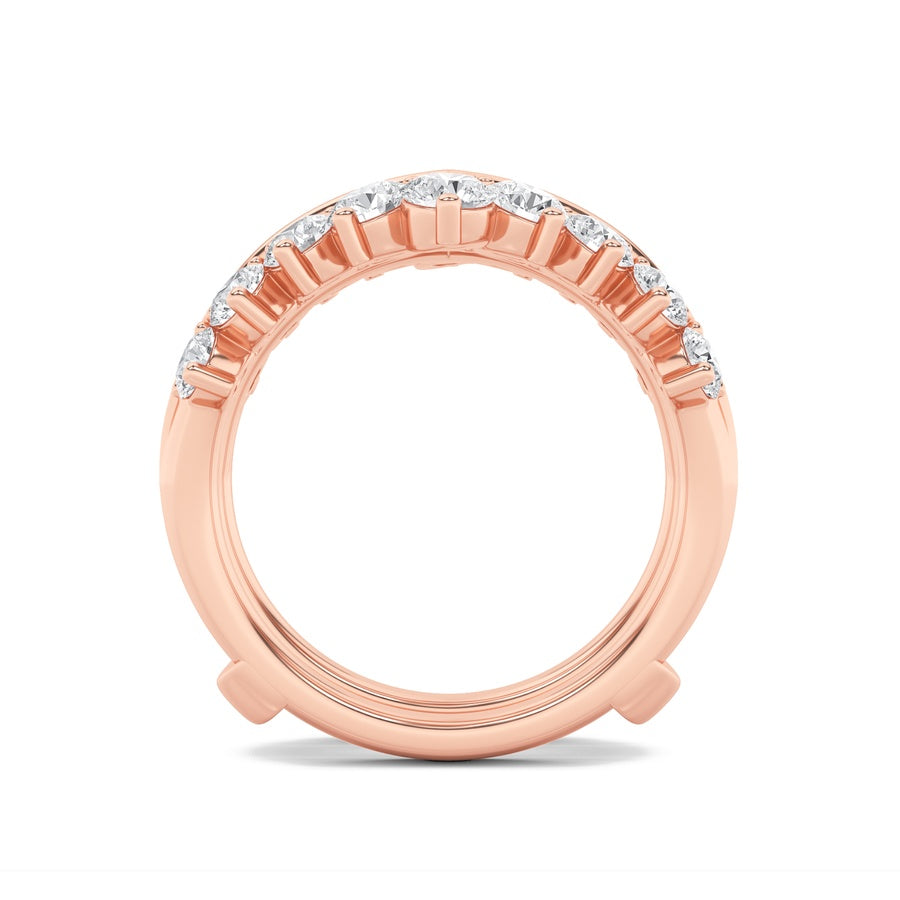 2CTW Round Shaped Lab Grown Diamond (F/VS) Insert Jacket Ring in 14K Gold