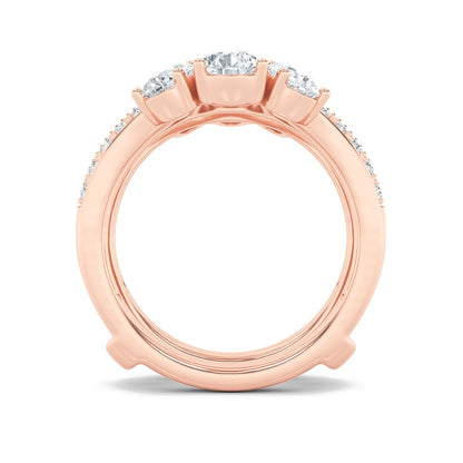 2CTW Pear Shaped Lab Grown Diamond (F/VS) Insert Jacket Ring in 14K Gold