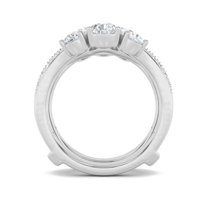 2.25CTW Pear Shaped Lab Grown Diamond (F/VS) Insert Jacket Ring in 14K Gold