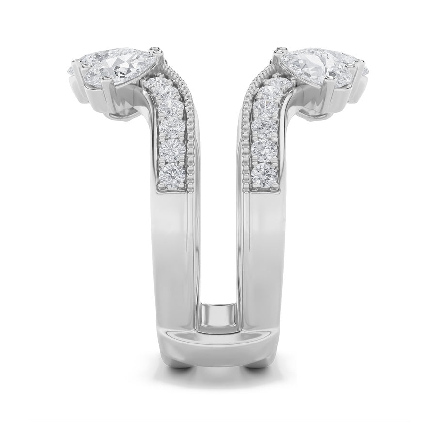2.25CTW Pear Shaped Lab Grown Diamond (F/VS) Insert Jacket Ring in 14K Gold