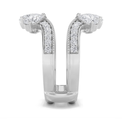 2.25CTW Pear Shaped Lab Grown Diamond (F/VS) Insert Jacket Ring in 14K Gold