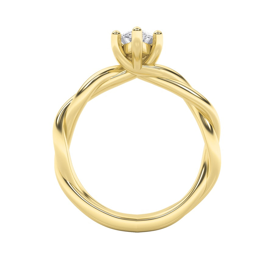 1.5CTW Marquise Shaped Lab Grown Diamond (F/VS) Twisted Shank Solitaire Engagement Ring in 14K Gold