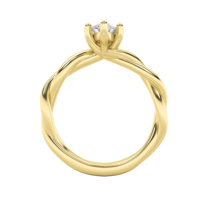 1.5CTW Marquise Shaped Lab Grown Diamond (F/VS) Twisted Shank Solitaire Engagement Ring in 14K Gold