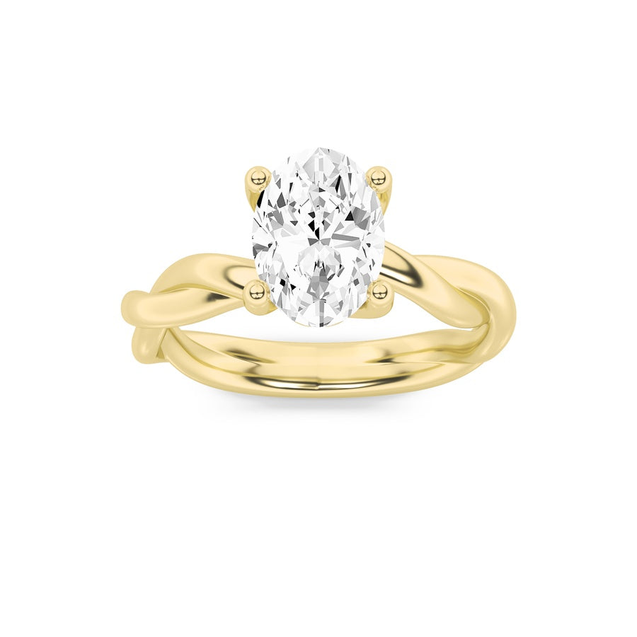 1.5CTW Oval Shaped Lab Grown Diamond (F/VS) Ring in 14K White Gold