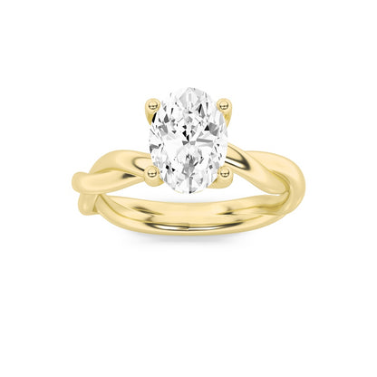 1.5CTW Oval Shaped Lab Grown Diamond (F/VS) Ring in 14K White Gold
