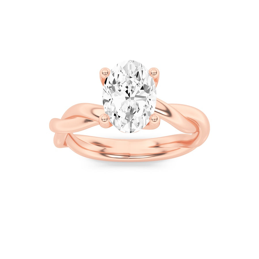 1.5CTW Oval Shaped Lab Grown Diamond (F/VS) Ring in 14K White Gold