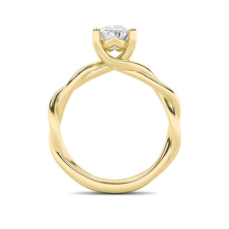 2.5CTW Oval Shaped Lab Grown Diamond (F/VS) Twisted Shank Solitaire Engagement Ring in 14K Gold
