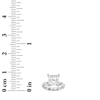 2CTW Princess Shaped Lab Grown Diamond (F/VS) Twisted Shank Solitaire Engagement Ring in 14K Gold