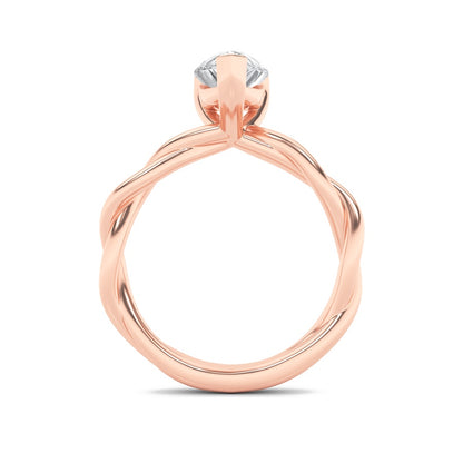 1.5CTW Pear Shaped Lab Grown Diamond (F/VS) Twisted Shank Solitaire Engagement Ring in 14K Gold