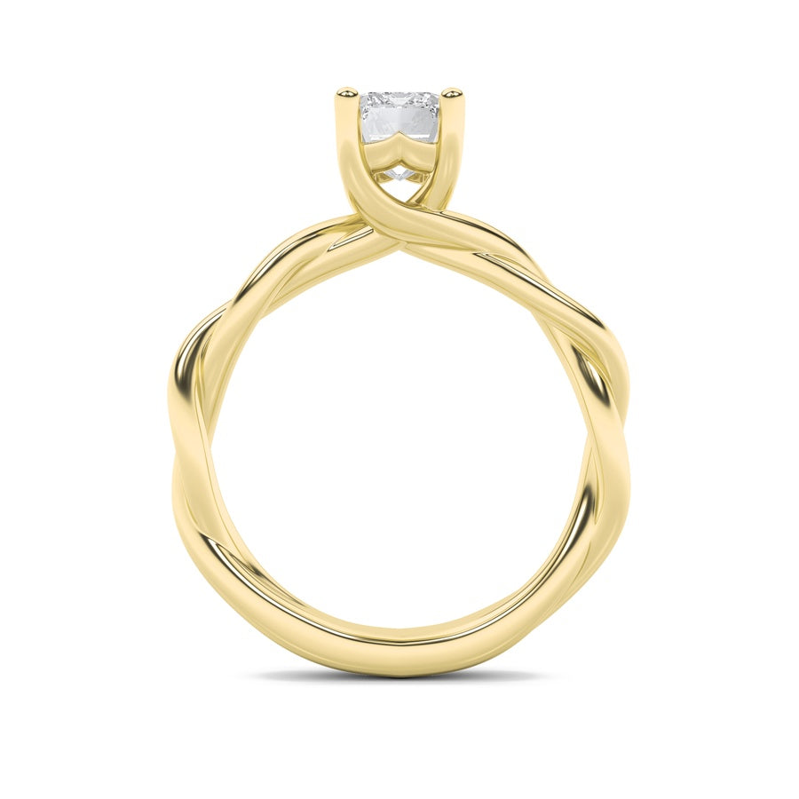 2CTW Radiant Shaped Lab Grown Diamond (F/VS) Twisted Shank Solitaire Engagement Ring in 14K Gold