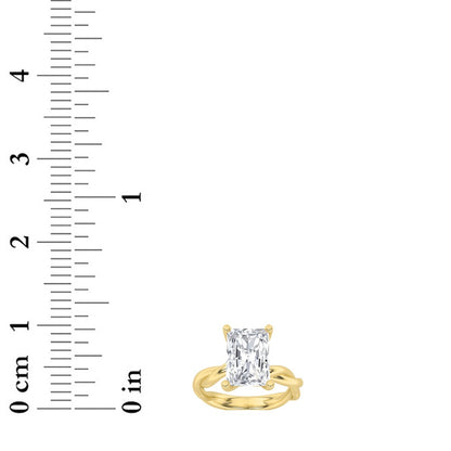 2CTW Radiant Shaped Lab Grown Diamond (F/VS) Twisted Shank Solitaire Engagement Ring in 14K Gold