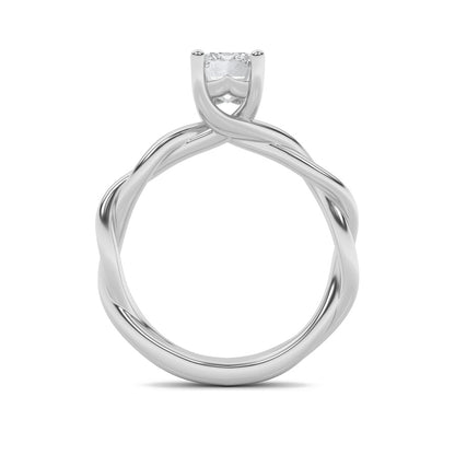 3CTW Radiant Shaped Lab Grown Diamond (F/VS) Twisted Shank Solitaire Engagement Ring in 14K Gold