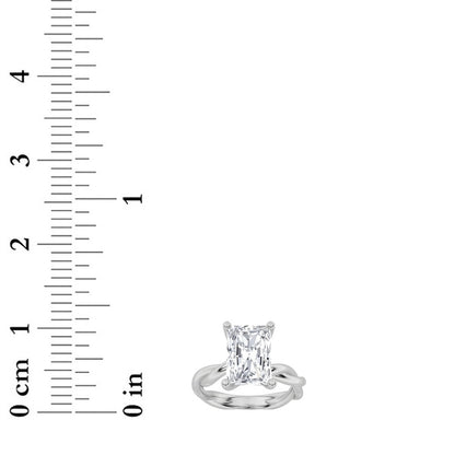 3CTW Radiant Shaped Lab Grown Diamond (F/VS) Twisted Shank Solitaire Engagement Ring in 14K Gold
