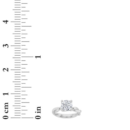 1.5CTW Round Shaped Lab Grown Diamond (F/VS) Twisted Shank Solitaire Engagement Ring in 14K Gold