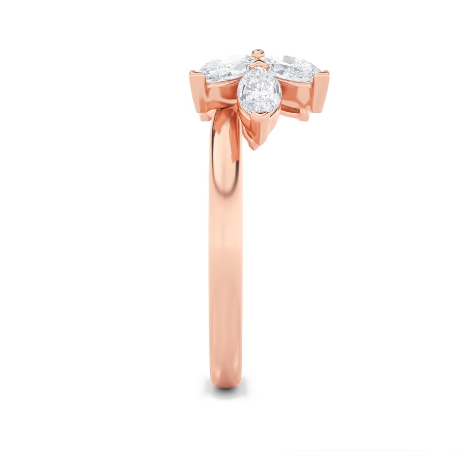 1CTW Marquise Shaped Lab Grown Diamond (F/VS) Wrap Ring in 14K Gold